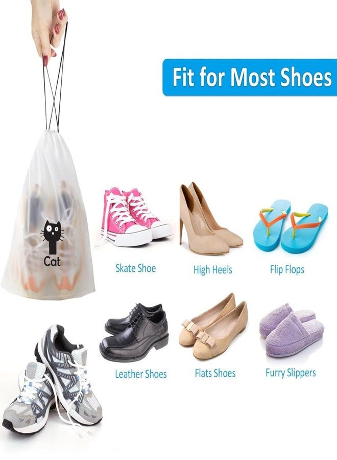 CUZWAVE Pack of 20 Pcs Shoe Bag Cover for Shoe Storage & Travelling Drawstring Bags Waterproof, White - Image 5